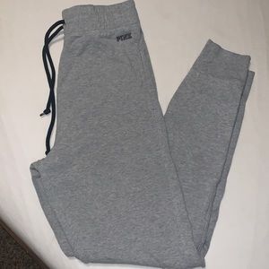 Pink by Victoria’s Secret heather gray joggers with drawstring. Women’s Medium
